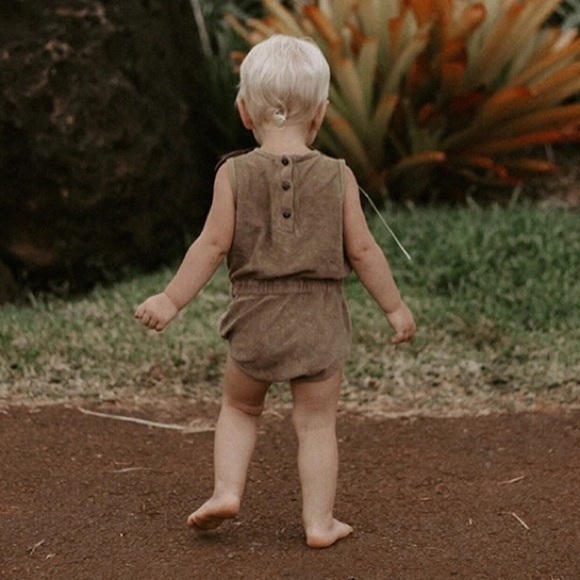 The Simple Folk Vintage Terry Romper  - walnut multiple sizes - Picture 3 of 6